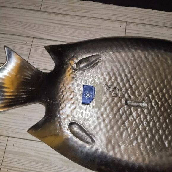 Large Fish Metal Serveware, Pewter Platter Serving Tray Old Town Imports 21x11in - Picture 8 of 10